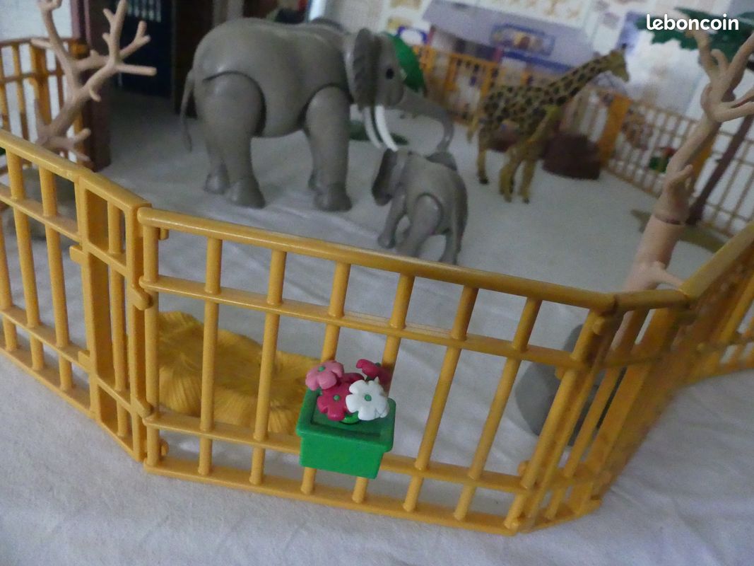 PLAYMOBIL ZOO - Lot: Zoo #4850 + voiturette #6636 + soigneuse #3253 EUR