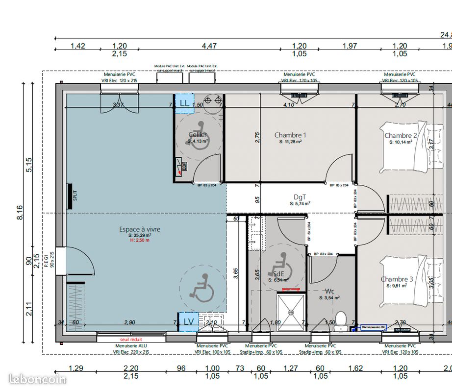 Villa neuve 90m2 bord de foret climatisation, eau chaude et chauffage par pompe à chaleur cuisine équipée , Située au quartier POMS entre parentis et ychoux - Parentis-en-Born 40160 (image 2)