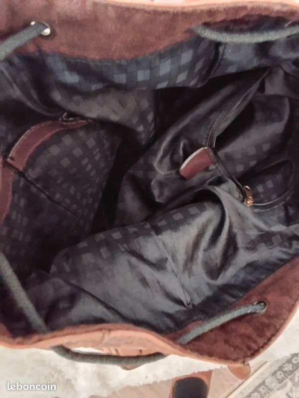 Très beau sac à dos vintage en cuir véritable (image 10)