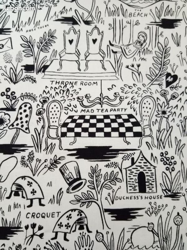 Tissu Alice au pays des merveilles (image 1)