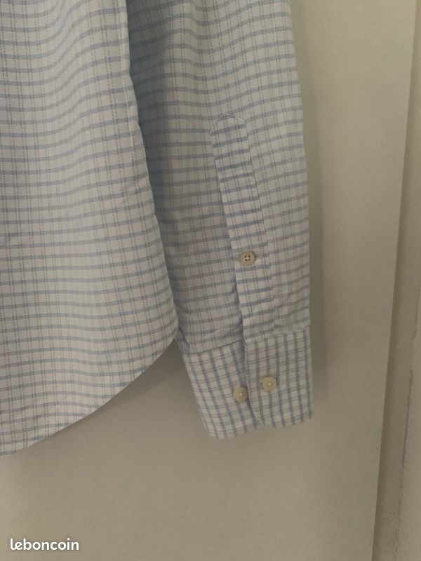 Chemise Suitsupply blanche à carreaux bleus neuve sans étiquette (image 7)