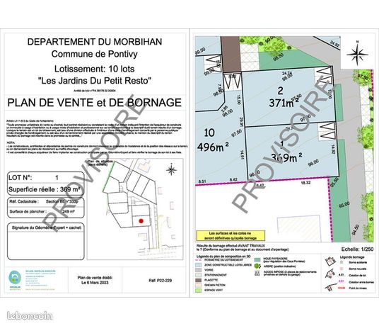Terrain 369 m² Pontivy