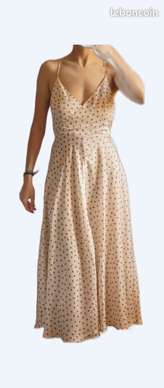 Robe à pois en satin et noeud dans le dos Zara Vêtements