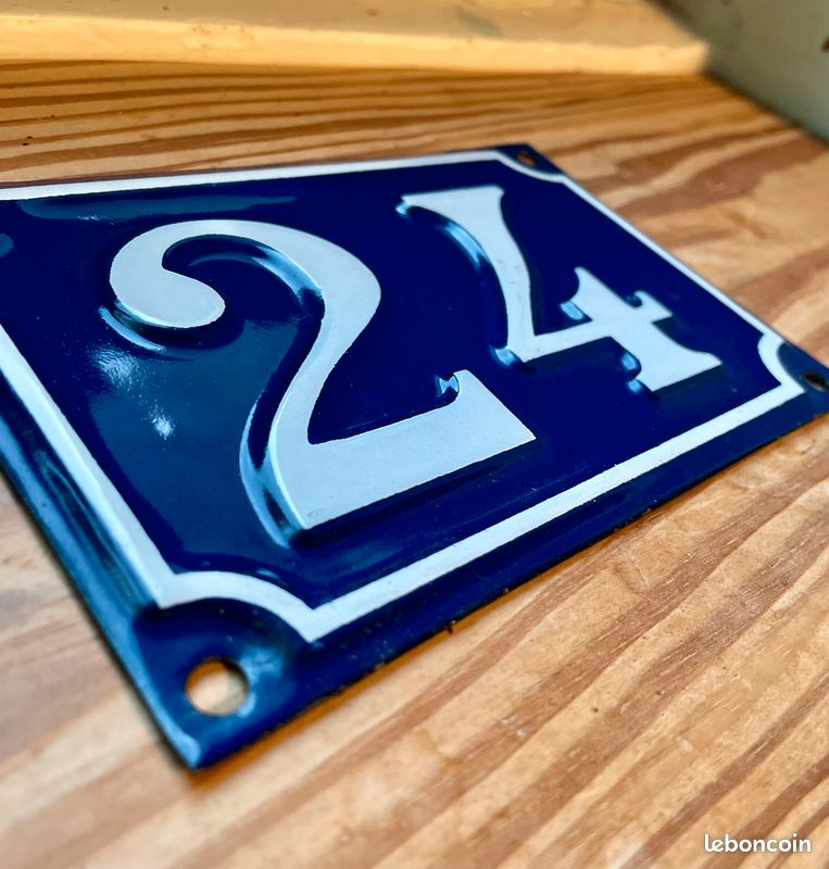 Plaque émaillée numéro de rue - - boutique en ligne de brocante