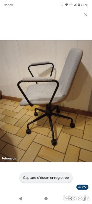 Chaise de bureau gris (image 2)