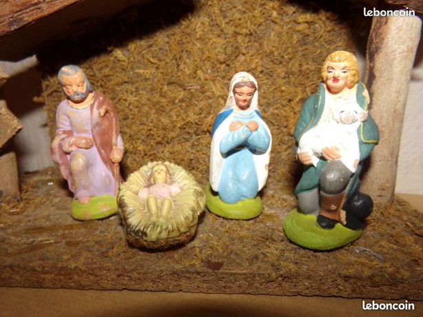 Lot Anciens Santons De Provence – Crèche Noël – Marie, Jésus, Joseph, Bergers