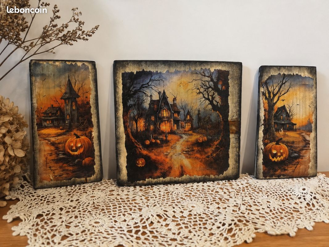 Décorations murales Halloween – Trio fait main (image 1)