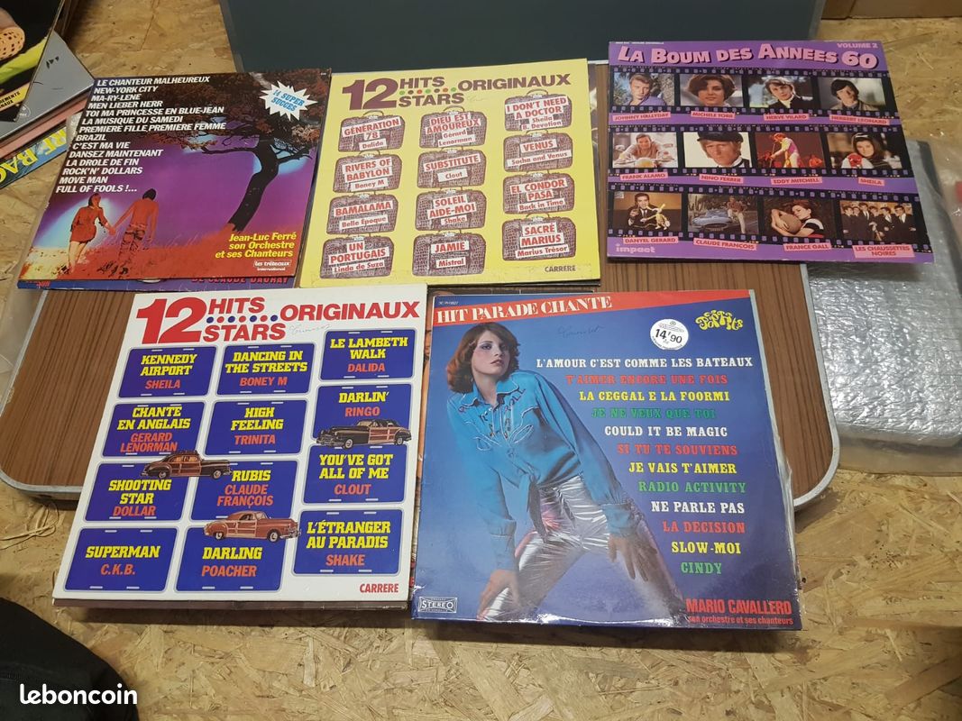 11 disques vinyles 33 tours Hit parade des années 1970 (image 2)