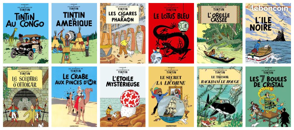 Hergé " Les aventures de Tintin " N° 12 à 13 (image 1)