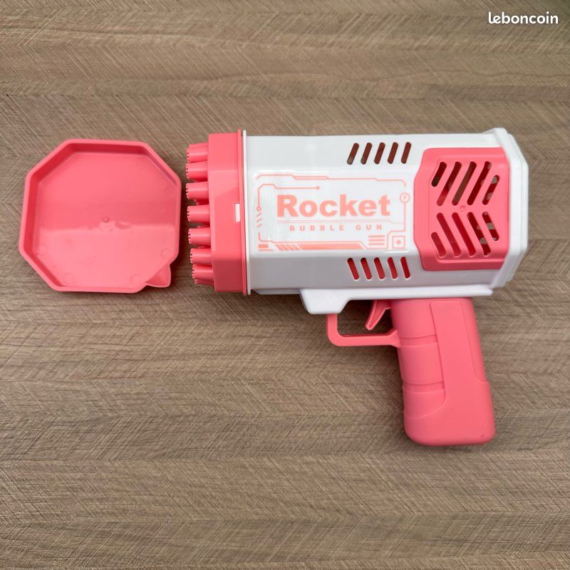 Pistolet à bulles Anjo 10 trous à motif d'ailes, modèle rose doux, bulle continue, jouet original pour petit enfant | Leroy Merlin