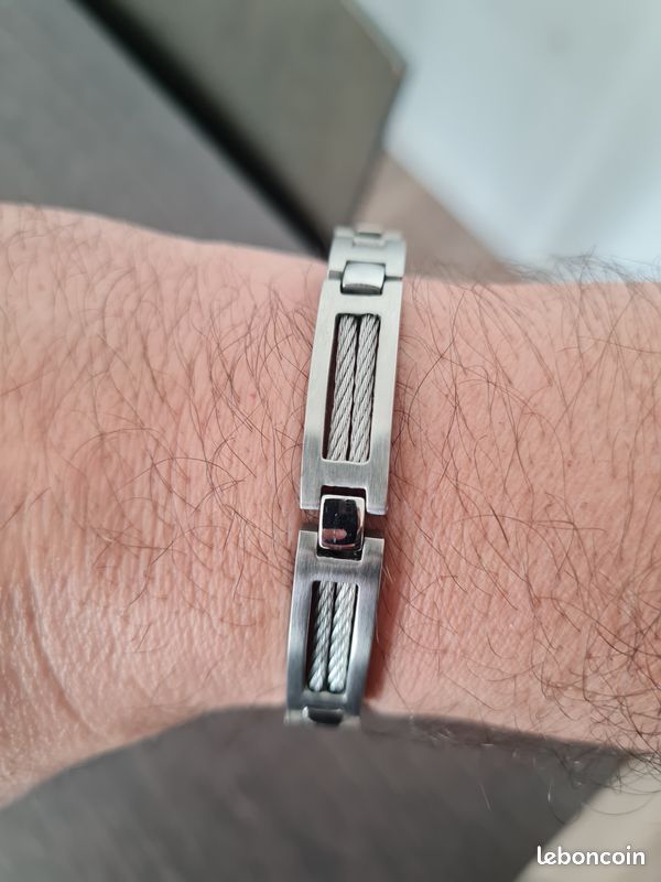 Bracelet acier blanc Homme (image 4)