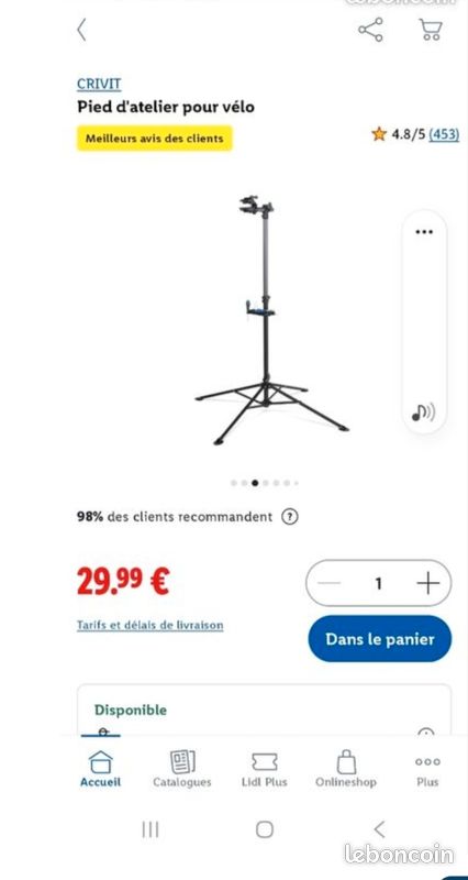 Pied d'atelier velo Vélos