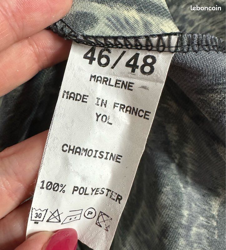 Pull fin velours zèbre gris et jaune Vintage T46/48 3XL/4XL