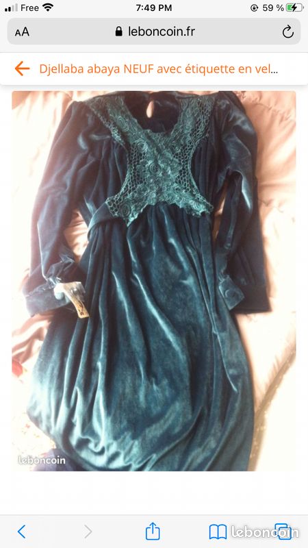 Djellaba abaya NEUF avec étiquette en velours (image 1)