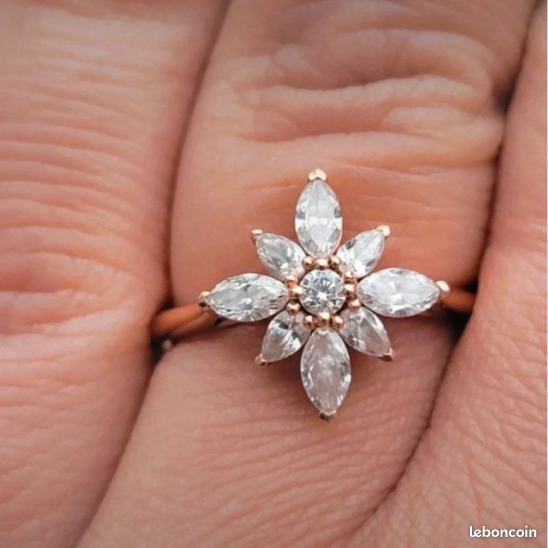 Bague or rose 14k diamants (image 1)