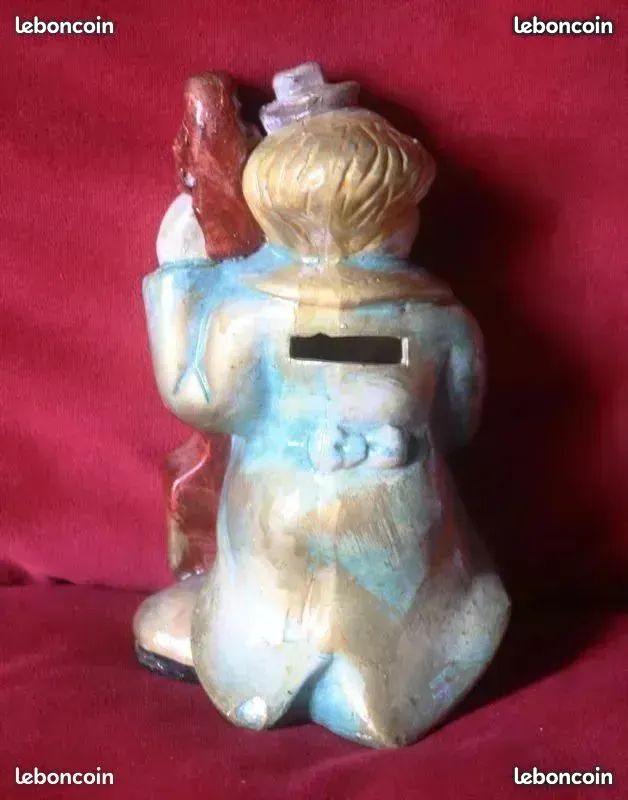 Tirelire céramique / clown à la contrebasse / vintage (image 3)