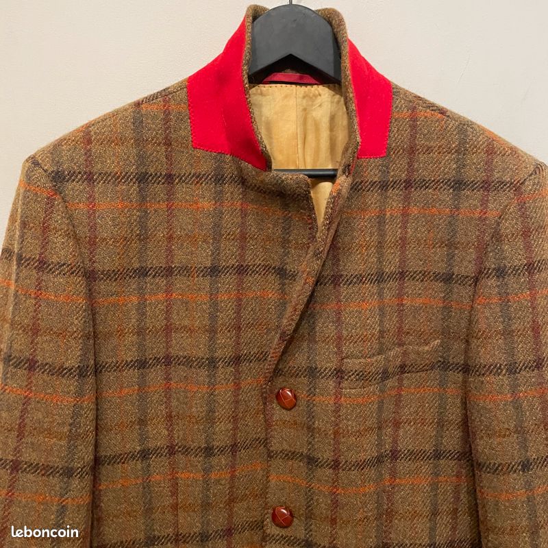 Sublime Veste en Harris Tweed vintage à carreaux Tartan - Pure laine tissée main - Taille 50 (image 8)