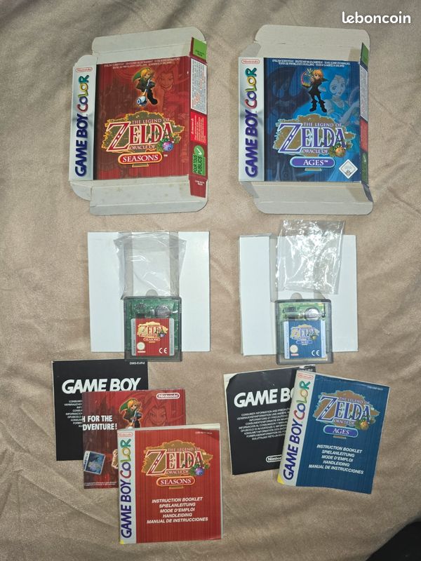 Legend Of Zelda Oracle Of Seasons & Ages Gameboy Color – Complet Boîte Et Manuel – Japon