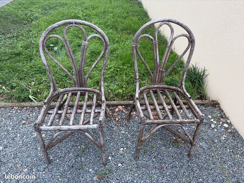 Chaises extérieur bois vintage (image 1)
