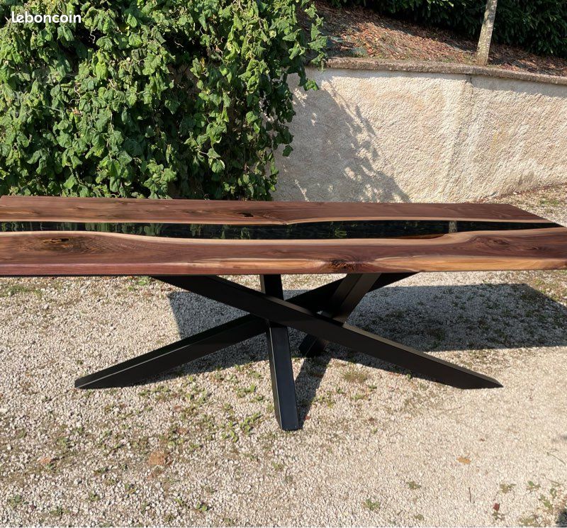 Création table rivière mobilier bois résine epoxy (image 1)