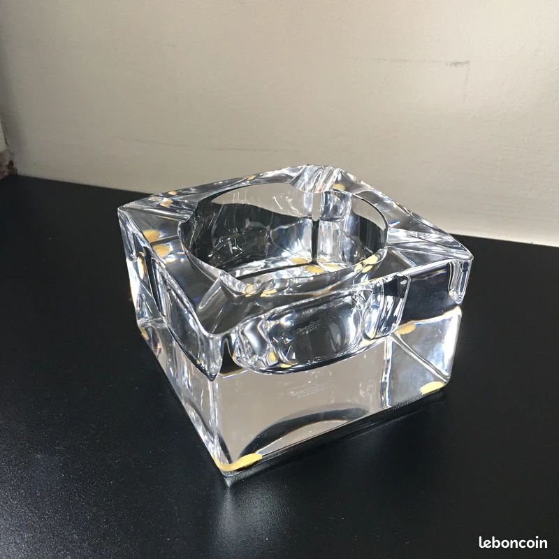 Cendrier Vintage 70s Sèvres Cristal 9x9 cm (image 1)