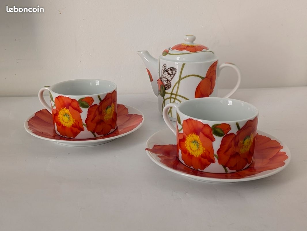 Service à café et thé en porcelaine italienne vintage pichet