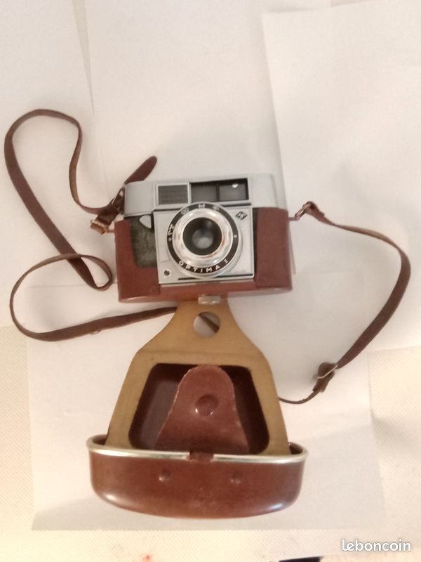 Appareil Photo à Soufflet Agfa Isolette - Avec Sacoche Cuir - Vintage