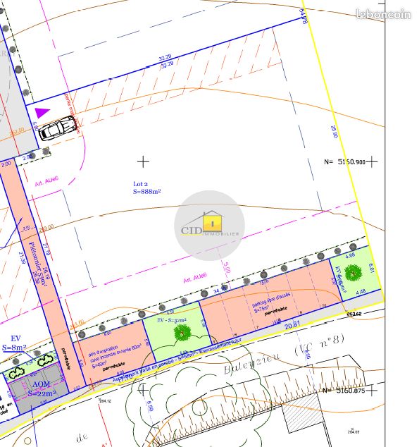 Terrain 888 m² · à Chaponnay · 888 m² · 355 000 €