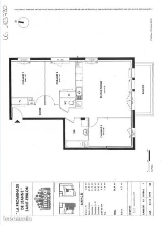 Appartement 4 pièces 76 m²
