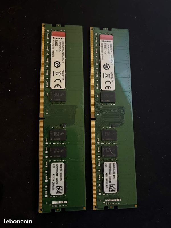 Kit Mémoire HPE DDR4 ECC 32 Go (2x 16 Go) – DIMM 2400 MHz, PC4-19200, Serveur, Occasion