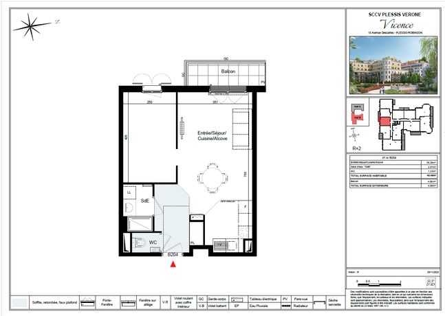 Appartement a louer le plessis-robinson - 2 pièce(s) - 43 m2 - Surfyn