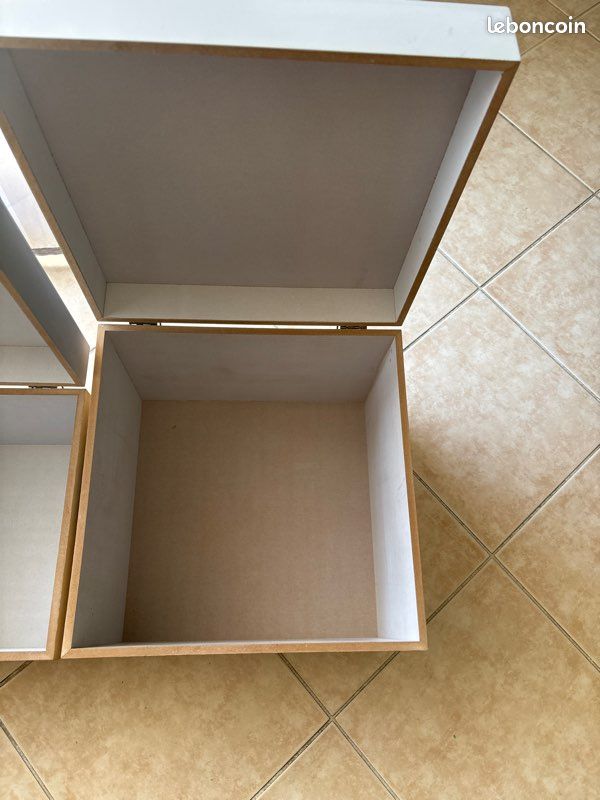 Lot de 2 coffres de rangement en bois déco (image 7)