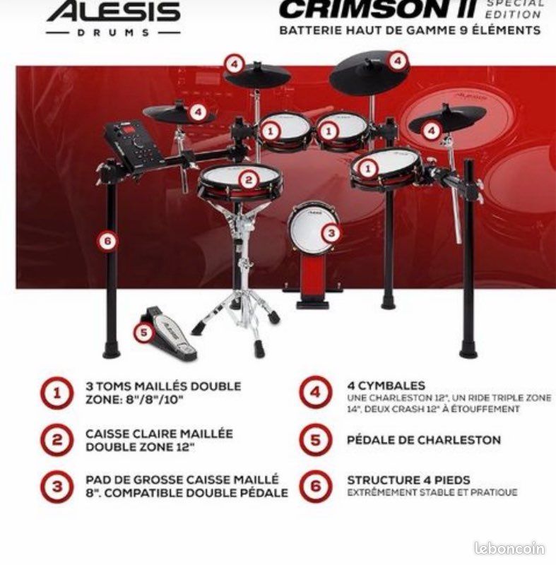 Batterie électronique alesis crimson 2 SE KIT+siège et casque etc (image 13)