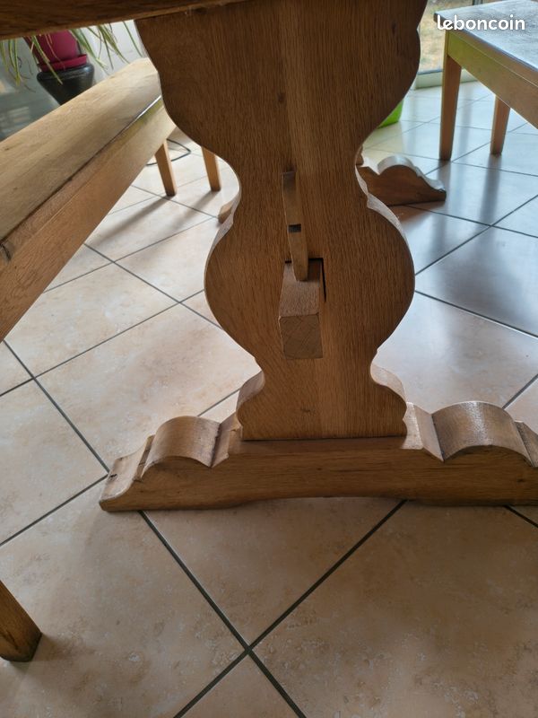 Table monastère avec bancs chêne massif (image 3)