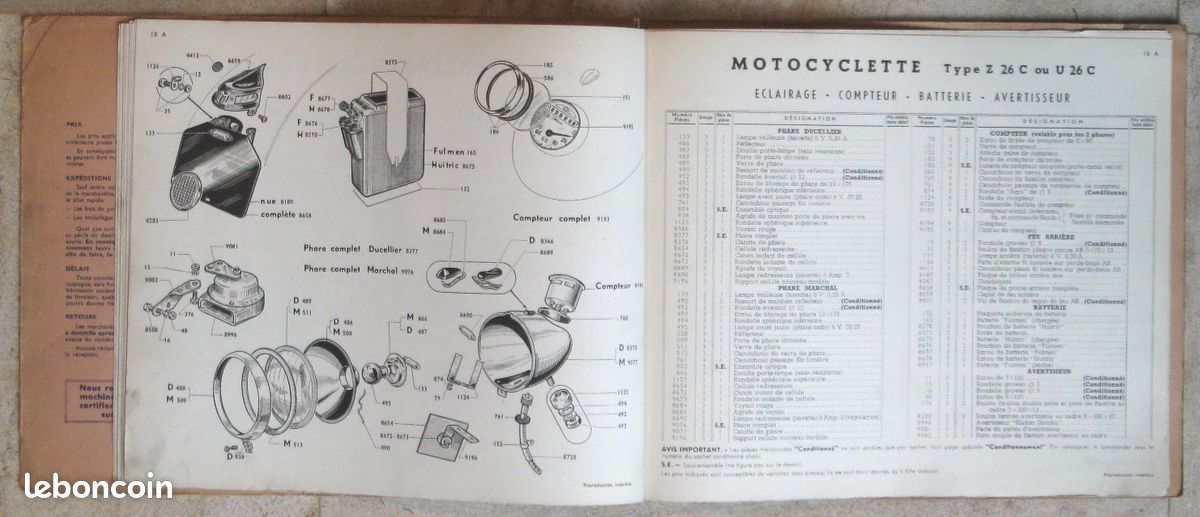 Catalogue de Pièces détachées Motobécane 175 cm3 Z26C, U26C, Z27C et U27C (image 6)