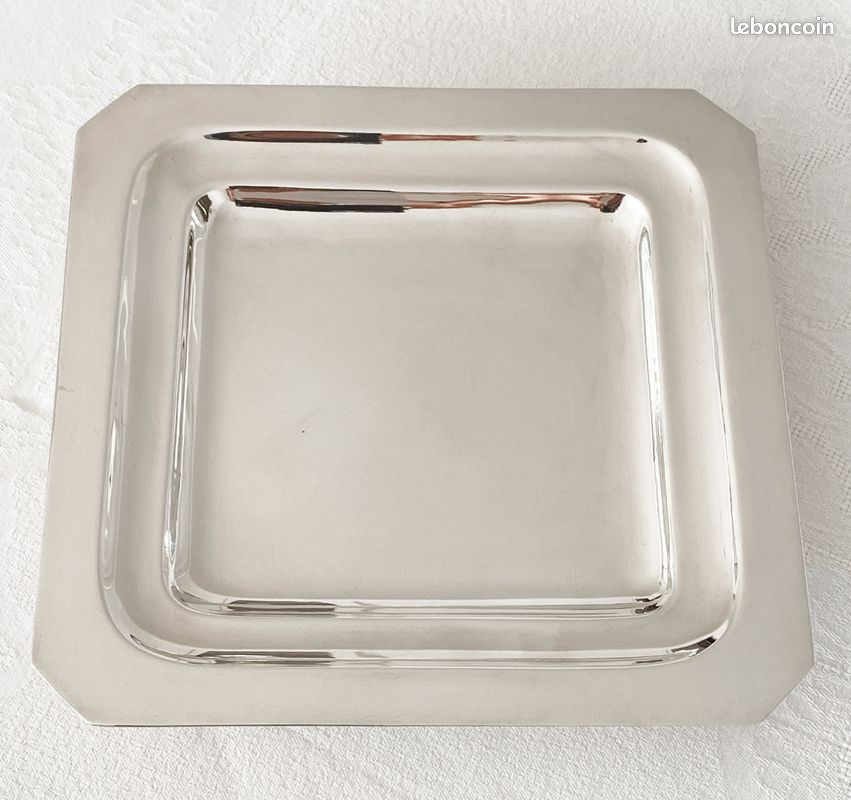 Plat Ou Assiette Ercuis Métal Argenté - 28,4 Cm - Occasion élégant