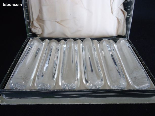 Coffret de 6 porte-couteaux réglette en cristal