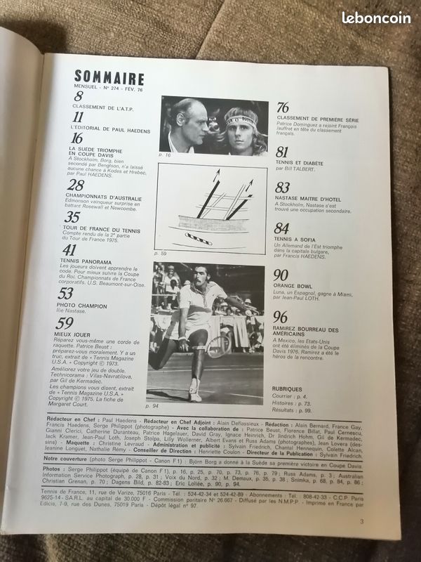 Tennis de France 1976 n°274 (image 2)