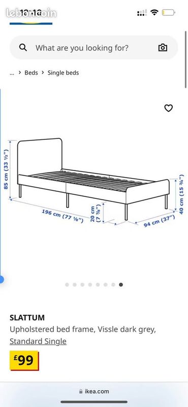 Cadre de lit simple et matelas IKEA (image 3)