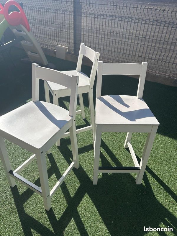 Chaise haute de cuisine en bois blanche Ikea (image 6)