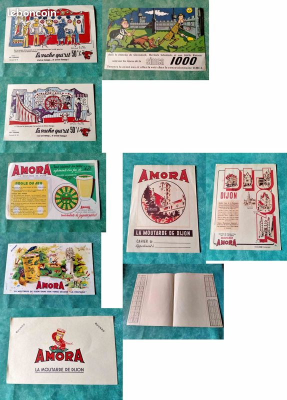 Buvards Amora La Vache Qui Rit Simca 1000 Protège cahier publicitaire (image 1)