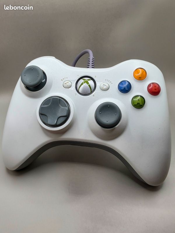 🎮 Manette officielle Microsoft Xbox 360 – Câble neuf + USB (image 1)