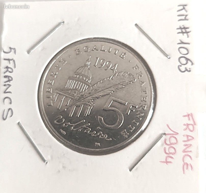 5 Francs Voltaire de 1994 – Pièce française commémorative (image 1)