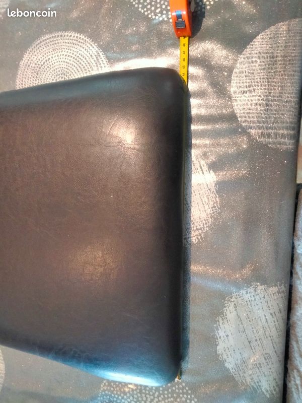 4 dessus de chaise en bois et similicuir matelassé marron (image 7)
