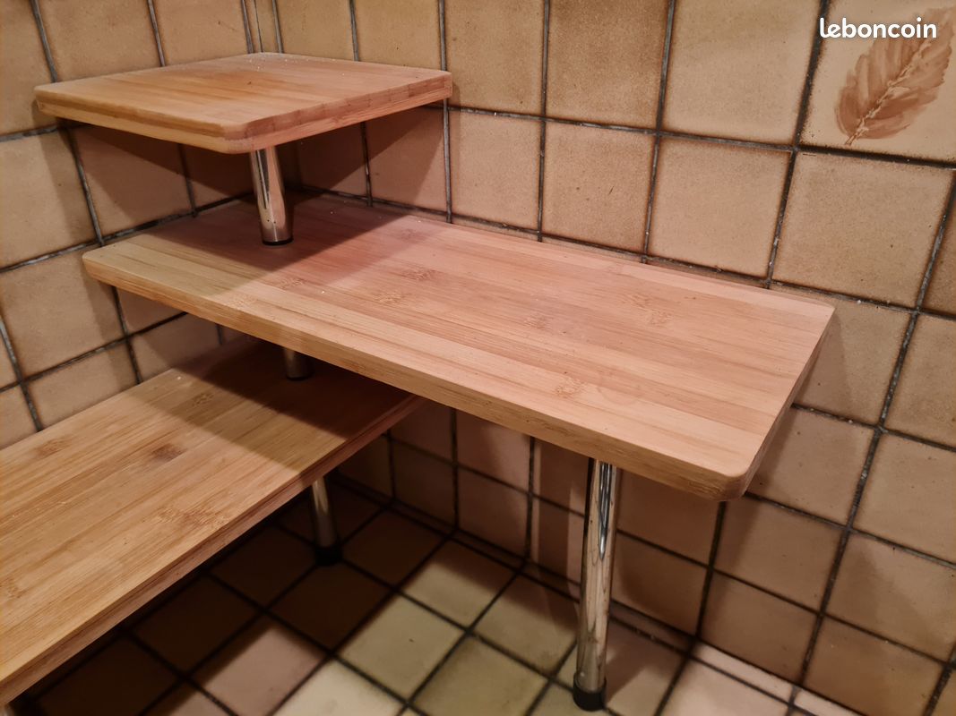 Etagère d'angle bambou (image 2)