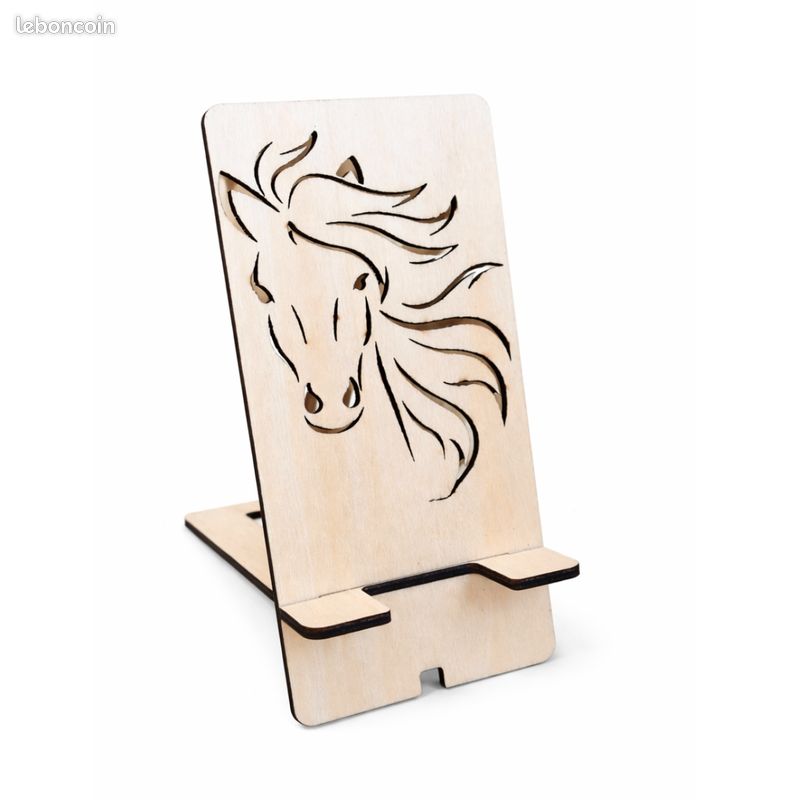 Support téléphone bois cheval – Crinière / Fougue / Allure – idée cadeau cavalière - cavalier (image 2)