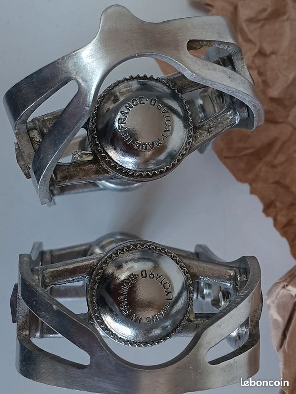 Paire de Pédales Vintage LYOTARD - Métal - Vélo Ancien - Made in