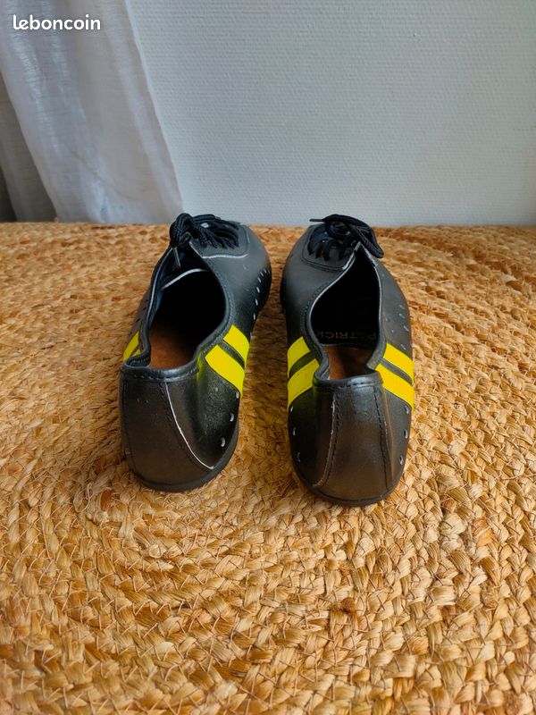 Chaussures Cyclisme Vintage PATRICK – Cuir Noir – Pointure 39 – Fabriquées En France – NEUVES