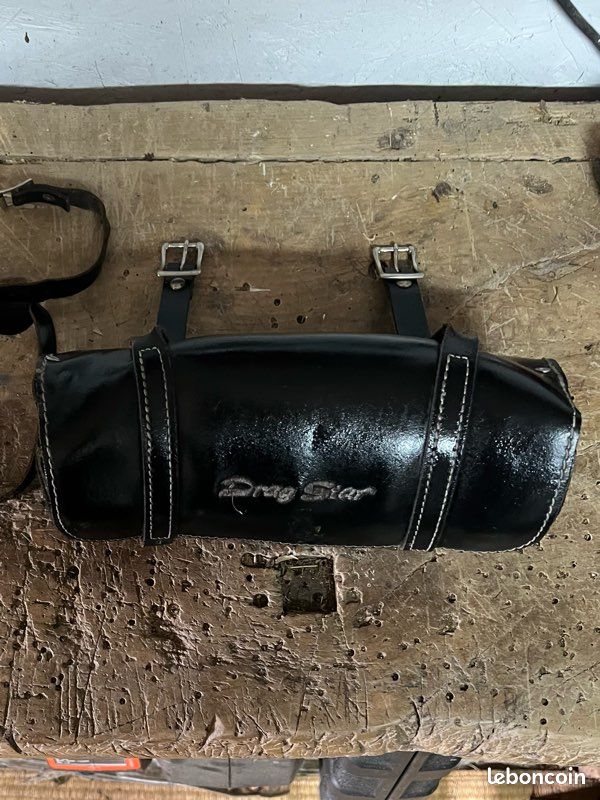 Sacoche à Outils Selle Harley Davidson Vintage - Cuir Noir