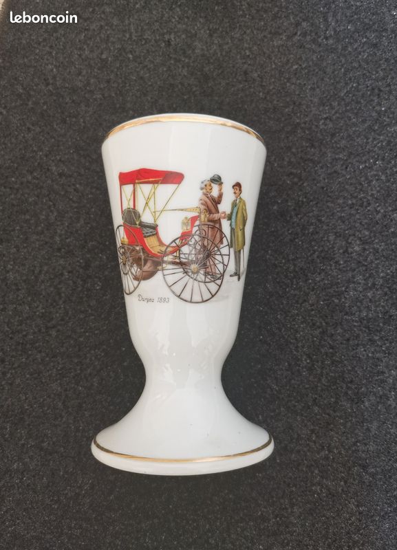 Mazagran ancien porcelaine - Voiture ancienne "Duryea 1893" - liseret doré (vintage) (image 6)